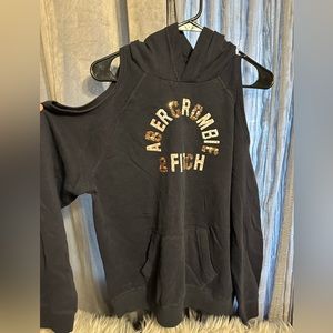 A&F cold shoulder pullover hoodie